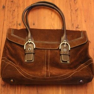 Coach Brown Suede Handbag